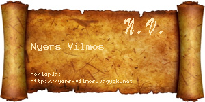 Nyers Vilmos névjegykártya